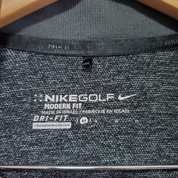 NIKE GOLF Dri-Fit Half Zip Top Shirt Long Sleeve Seamless Grey Blk Men's Medium - Picture 10 of 14